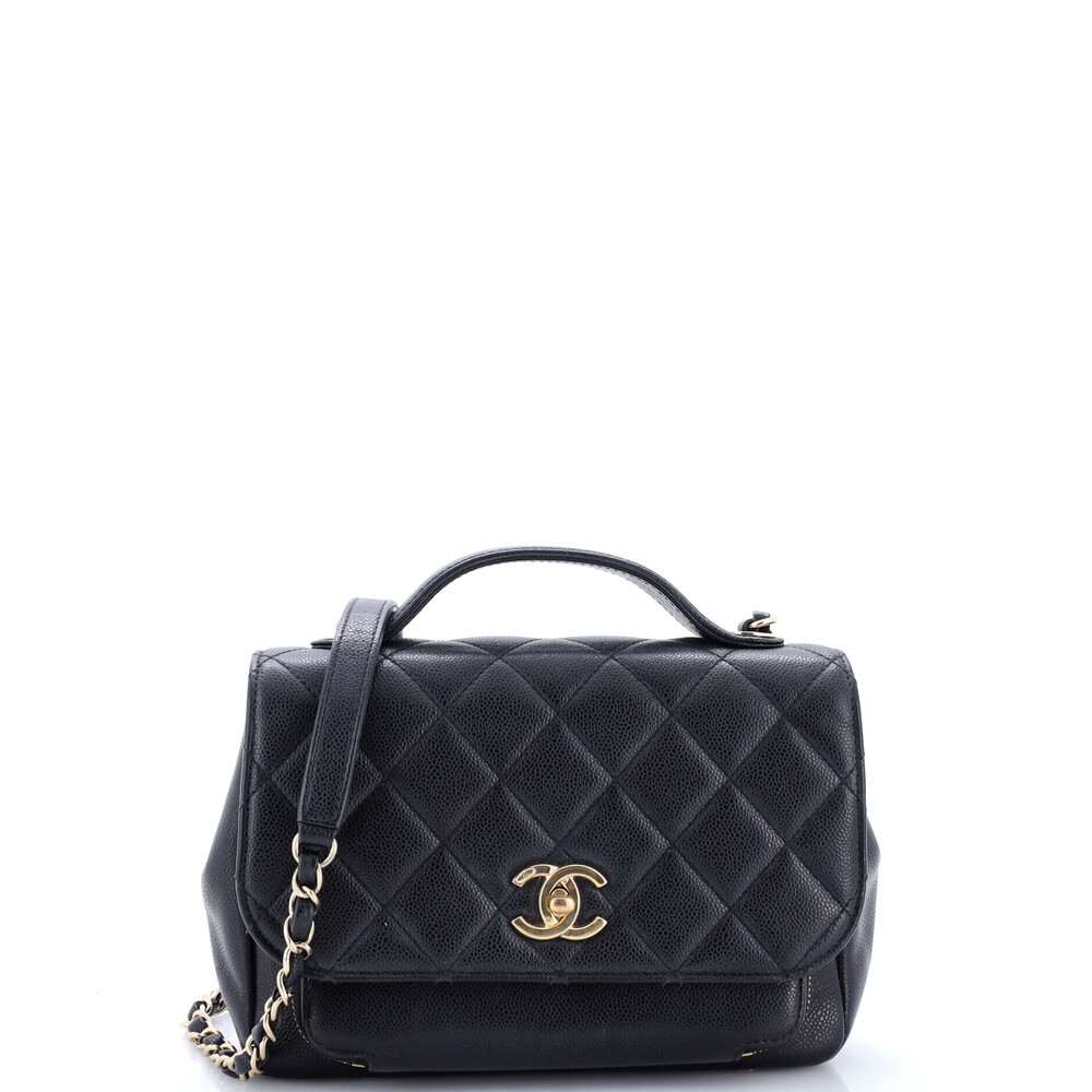 Chanel Small Business Affinity Flap Bag Quilted Caviar